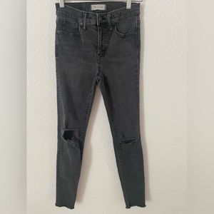 Madewell dark gray/black 9’ high rise skinny jeans, size 26